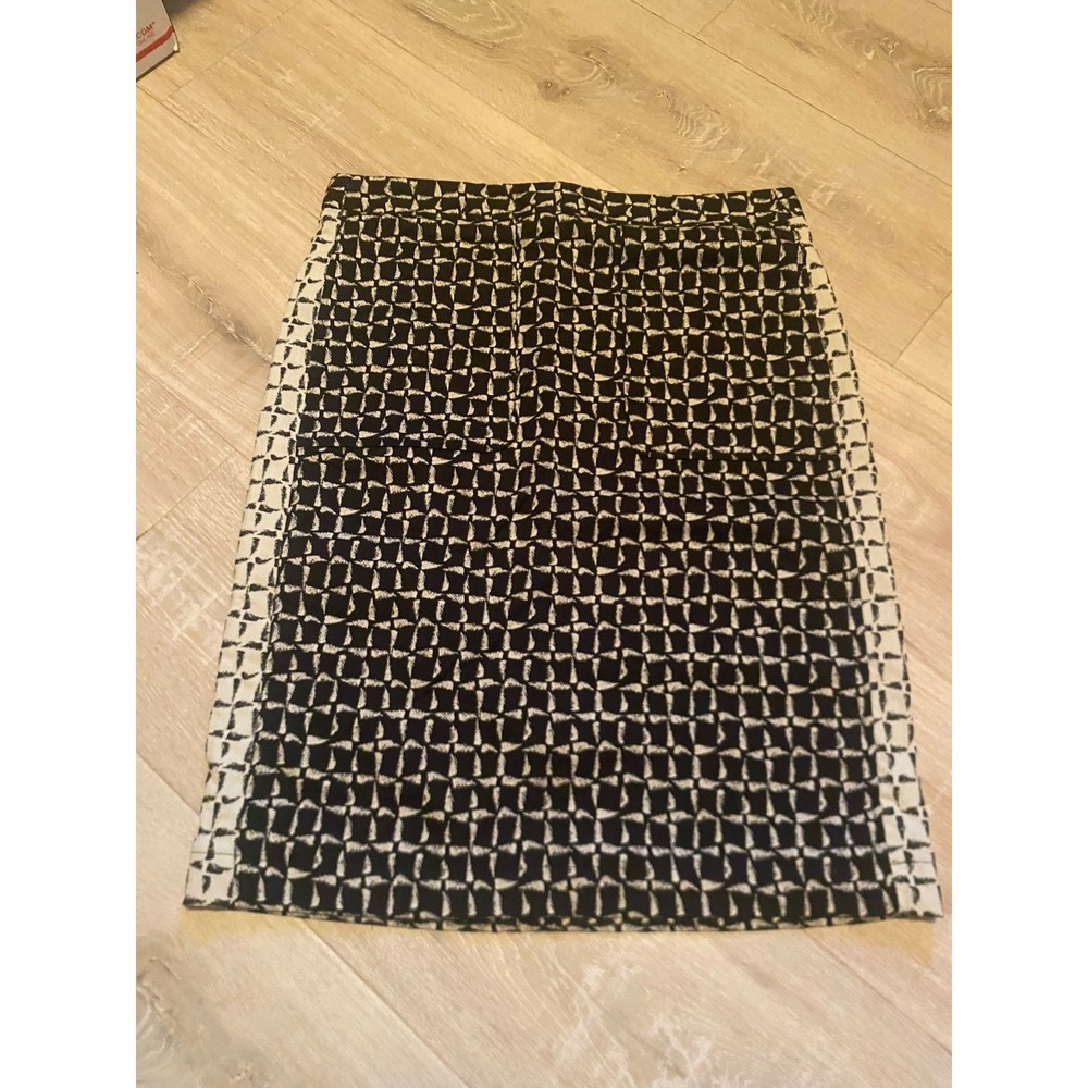 Gerard Darel Paris Geometric Pencil Skirt Size 38 Stretch Career Designer Black